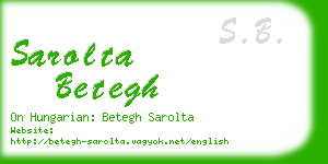 sarolta betegh business card